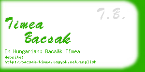 timea bacsak business card