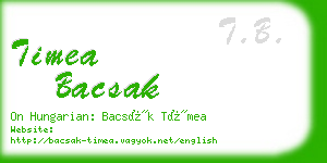 timea bacsak business card